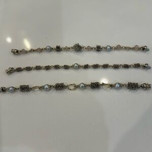 Perfect Michael Dawkins three bracelet and pierced earring set